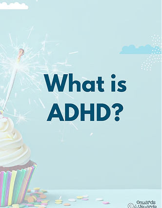 Image illustrating the concept of ADHD, featuring text and graphics explaining its symptoms and effects.