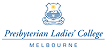 Logo for Presbyterian Ladies' College, Melbourne, featuring a crest and the college name.