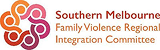 Logo for the Southern Melbourne Family Violence Regional Integration Committee featuring a colorful, circular abstract design of interconnected figures and the organization's name in text.