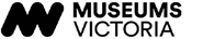 Black logo with abstract wavy "N" on the left and text "MUSEUMS VICTORIA" in black capital letters on the right.