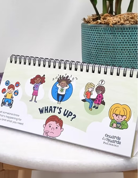 Children's book cover titled "What's Up?" featuring colorful illustrations and playful typography.